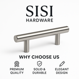 12mm Cabinet Pull Handle SSS – Satin Stainless Steel Cupboard & Drawer Handle – 96mm to 384mm Centres (Multiple Sizes Available)