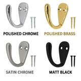 Single Robe Hook – Wall Mounted Coat Towel Hook for Bathroom & Bedroom – CP, EB, Satin, Matt Black Finish