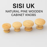 Pine Cabinet Knobs – Drilled Wooden Furniture Knobs (No Screws Included) – 30mm to 50mm Sizes Available