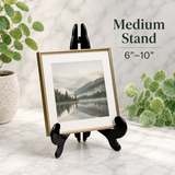 Black Plastic Easel Plate Display Stand – Decorative Holder for Plates, Pictures, Albums, Collectibles & Art – 3 Size Options
