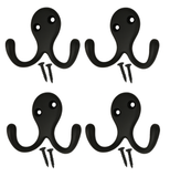 Twin Double Robe Coat Hooks – Chrome, Brass Plated & Matt Black – Heavy Duty Wall & Door Hooks for Bathroom, Bedroom & Clothes Storage