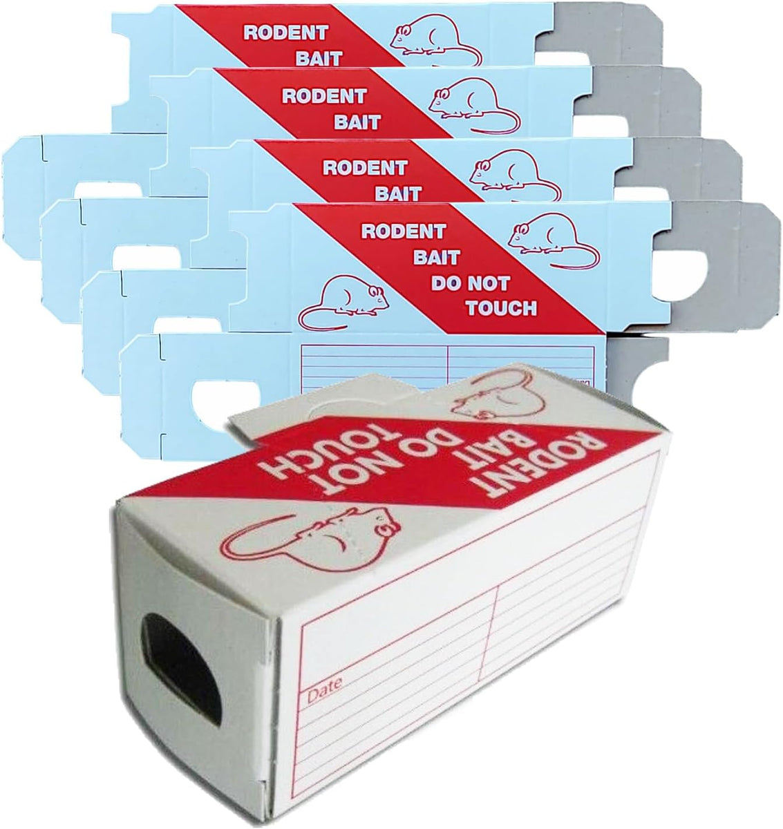 Cardboard Mouse Bait Boxes Pack of 10 | Indoor Poison Monitoring Bait ...