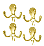 Twin Double Robe Coat Hooks – Chrome, Brass Plated & Matt Black – Heavy Duty Wall & Door Hooks for Bathroom, Bedroom & Clothes Storage