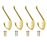 Hat & Coat Hooks Metal Tall Double – Door & Wall Mounted Robe Hanger – Polished Chrome, Brass, Satin Chrome, Matt Black, White