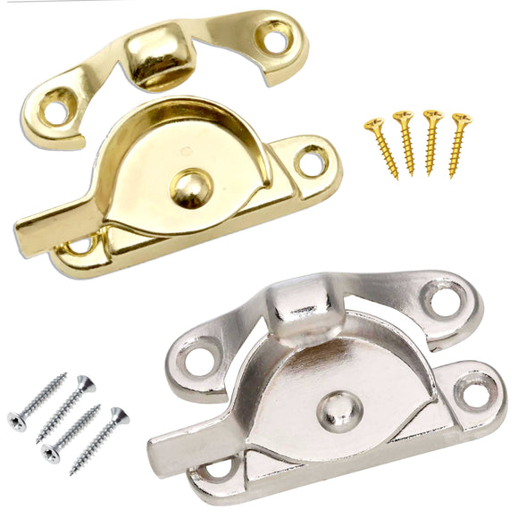 Fitch Fastener – Diecast Window Lock – Bright Zinc Plated & Electro Brass Plated – Secure Sash Window Catch
