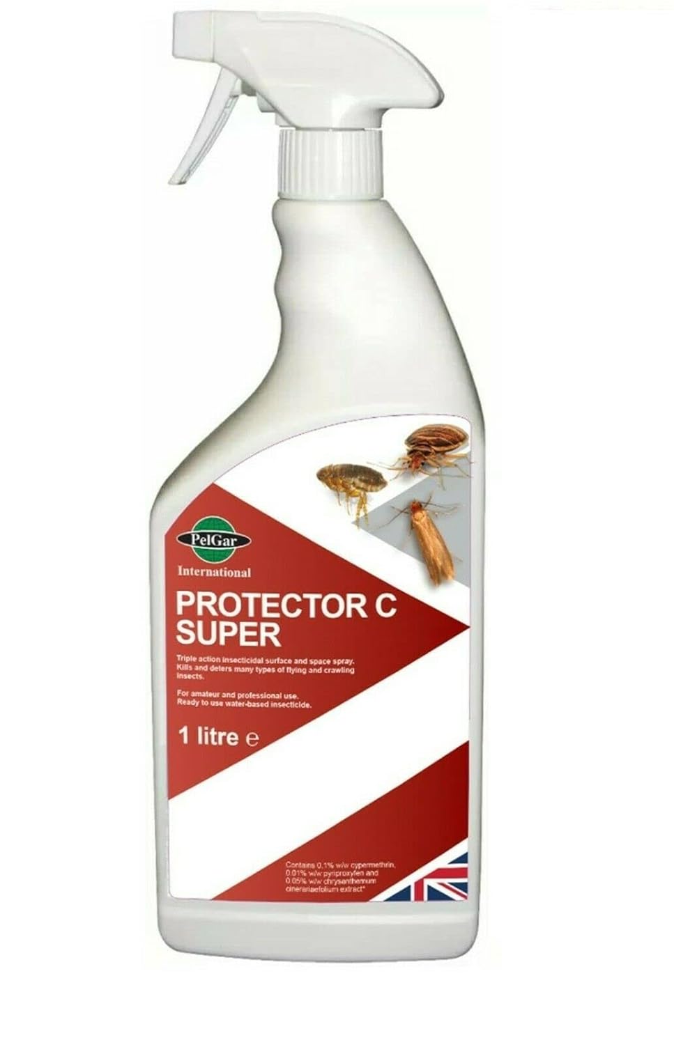 Protector C Super Spray 1L – Fast Acting Bug Killer Spray for Mattress, Carpet, Upholstery – Used by Pest Controllers for Infestation Treatment