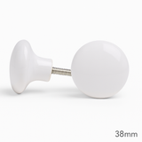 Ceramic Cabinet Knob 38mm White  – Round Door & Drawer Knob with Fixing Screw for Cupboards, Wardrobes & Furniture