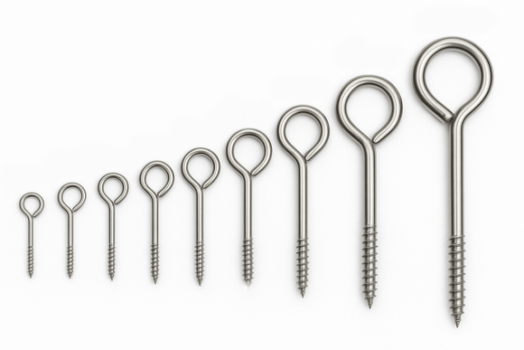 Steel Screw Eye Hooks – 12mm to 150mm – Bright Zinc Plated Fixings for Hanging, Wire, Craft & General DIY Use