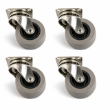 Swivel Castor Wheels 50mm Heavy Duty Rubber Caster Set of 4 – Furniture, Trolley & Workbench Wheels (No Brake)