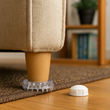 Castor Cups Spiked  – Clear & Brown – Small & Large | Anti-Slip Carpet Furniture Protectors for Chairs, Sofas & Beds