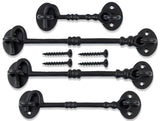 Cabin Hook Twisted Chain Hook Black Ironmongery - Decorative  for Gates, Doors, Sheds (75mm, 100mm, 150mm)