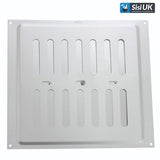 Aluminium Adjustable Air Vent – Silver Metal Hit & Miss Ventilation Cover for Openings 9"x3", 9"x6", 9"x9" – Double Brick Wall & Indoor Use