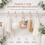 Copper Ball End S Hooks – Kitchen & Bathroom Storage Hangers for Pans, Utensils, Towels, Mugs, Rails and Racks