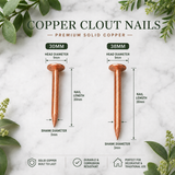 Copper Clout Nails – Heavy Duty Roofing & Wood Nails for Joinery, Upholstery & Carpentry – 30mm & 38mm