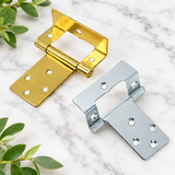 10 x Cranked Flush Hinge – Electro Brass & Bright Zinc Plated Cabinet Hinge