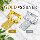 10 x Cranked Flush Hinge – Electro Brass & Bright Zinc Plated Cabinet Hinge