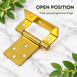 10 x Cranked Flush Hinge – Electro Brass & Bright Zinc Plated Cabinet Hinge