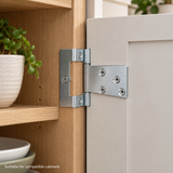10 x Cranked Flush Hinge – Electro Brass & Bright Zinc Plated Cabinet Hinge