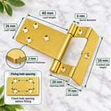10 x Cranked Flush Hinge – Electro Brass & Bright Zinc Plated Cabinet Hinge