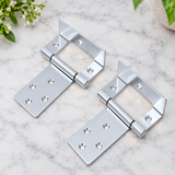 10 x Cranked Flush Hinge – Electro Brass & Bright Zinc Plated Cabinet Hinge
