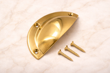 Polished Brass / Chrome 85mm Door Cabinet Cup Shell for Pull Handle Kitchen Cupboard Bin Cup Handles Cup Pulls Drawer Handles Shell Cup Pull Handles for Cabinets Pack of 2.