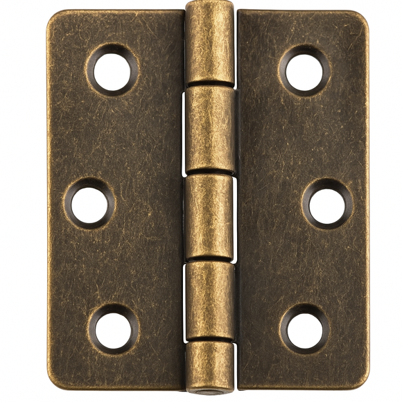 Mini Bronze Cabinet Hinges  – Pair of Decorative Miniature Hinges for Small Boxes, Drawers, Craft Projects (18mm x 16mm)