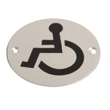 Disc Screen Printed Door Sign – Male, Female, Unisex, Disabled – Satin Aluminium Finish – 76mm Round