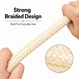 3mm Braided Rope Cord Cream – Strong Flexible Utility DIY Craft Rope for Macrame, Bundling, Garden & General Purpose Use
