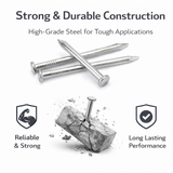 Heavy-Duty Masonry Nails – Zinc Plated - 25mm, 30mm, 40mm, 50mm, 60mm, and 75mm | Hardened Steel Wall & Concrete Fixing Nails