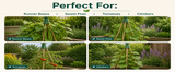 Pyramid Wigwam Cone Garden Cane Tops – Bamboo Cane Grip Top Protectors for Plant Support Sticks & Garden Canes – Pack of 5