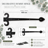 Black Antique Spear Design Door Hinge Fronts False/Dummy Antique Decorative