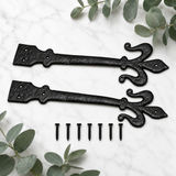 Trident Shaped Black Ironmongery Hinges| Decorative Wrought Iron Door & Cabinet Hinges