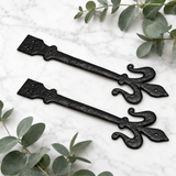 Trident Shaped Black Ironmongery Hinges| Decorative Wrought Iron Door & Cabinet Hinges