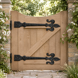 Trident Shaped Black Ironmongery Hinges| Decorative Wrought Iron Door & Cabinet Hinges
