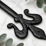 Trident Shaped Black Ironmongery Hinges| Decorative Wrought Iron Door & Cabinet Hinges