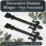 Trident Shaped Black Ironmongery Hinges| Decorative Wrought Iron Door & Cabinet Hinges