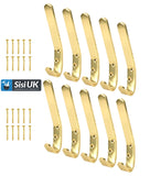 Hat & Coat Hooks Double  Aluminium – Large Pack Wall & Door Dress Robe Garment Hanger – Silver, Black, Gold