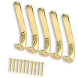 Hat & Coat Hooks Double  Aluminium – Large Pack Wall & Door Dress Robe Garment Hanger – Silver, Black, Gold