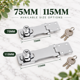 Hasp & Staple Locking Polished Chrome – 75mm & 115mm Heavy Duty Security Latch for Shed, Gate, Door, Cupboard
