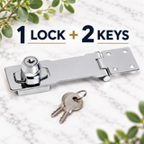 Hasp & Staple Locking Polished Chrome – 75mm & 115mm Heavy Duty Security Latch for Shed, Gate, Door, Cupboard