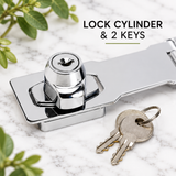 Hasp & Staple Locking Polished Chrome – 75mm & 115mm Heavy Duty Security Latch for Shed, Gate, Door, Cupboard