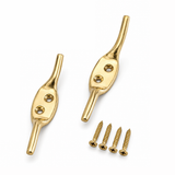 Brass Cleat Hooks Roman Blind Tie Back Hooks – Brass Cord Hooks for Curtains, Blinds & Washing Line Tie Downs – Pack of 2