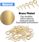 Steel Screw Eye EB Hooks – 12mm to 75mm – Brass Plated Fixings for Hanging, Craft, Wire & Light DIY Applications