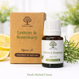 Lemon & Rosemary Diffuser Oil 10ml Herbal Citrus Fragrance Oil Secret of Vedas