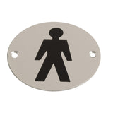 Disc Screen Printed Door Sign – Male, Female, Unisex, Disabled – Satin Aluminium Finish – 76mm Round