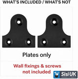 Black Plated Mirror Plates – Picture Hanging Plates 19mm 25mm 32mm 38mm 50mm Frame & Mirror Fixing Brackets