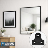 Black Plated Mirror Plates – Picture Hanging Plates 19mm 25mm 32mm 38mm 50mm Frame & Mirror Fixing Brackets