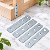 Flat Metal Brackets Joining Mending Plates– 75mm to 150mm Sizes for Furniture, Shelving & DIY Repairs