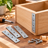 Flat Metal Brackets Joining Mending Plates– 75mm to 150mm Sizes for Furniture, Shelving & DIY Repairs