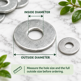 Metal Repair Washers – Bright Zinc Plated (BZP) Heavy Duty Flat Washers for Bolts & Screws – Multiple Sizes Available